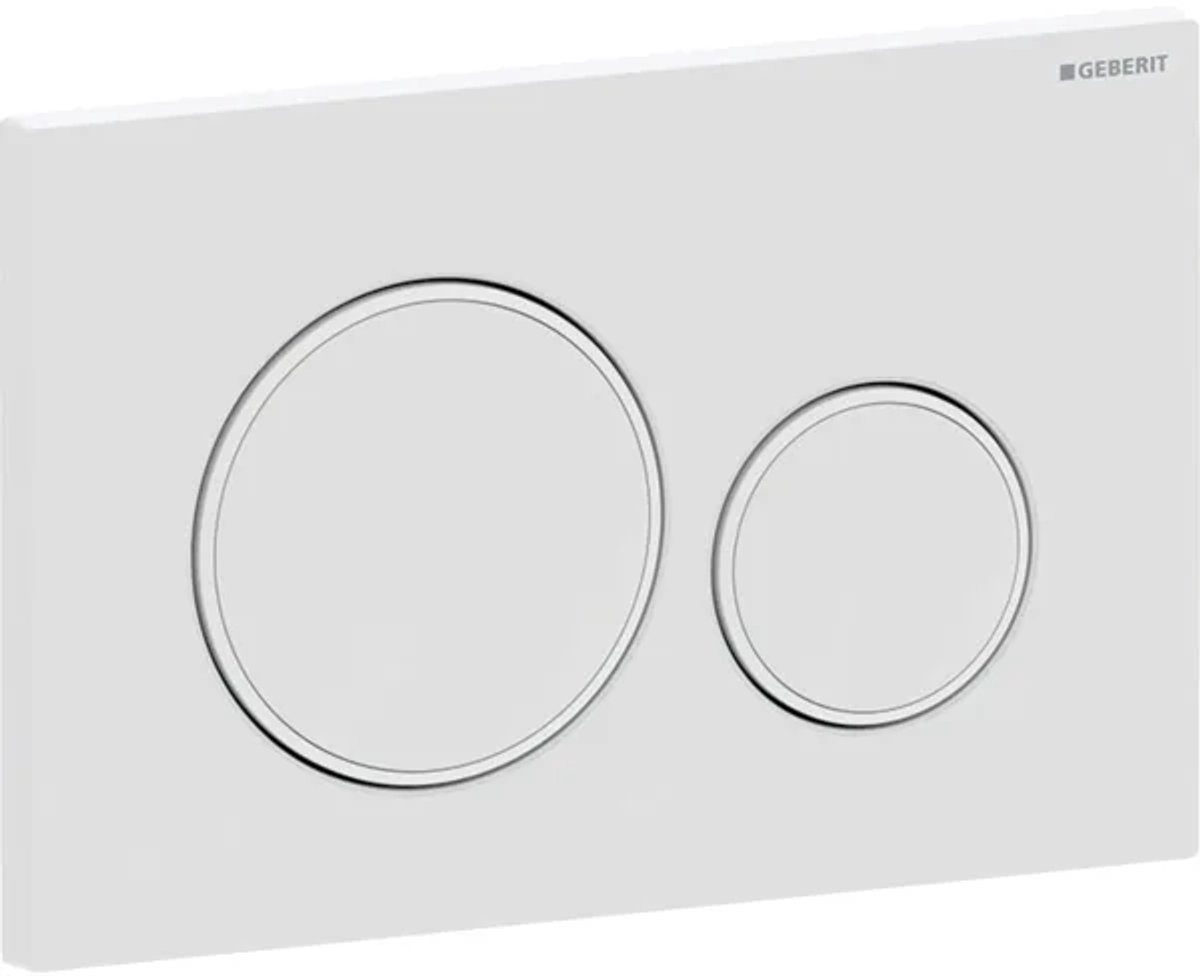 Geberit Sigma20 bedieningsplaat, dubbele spoeling, zwart/zwart mat