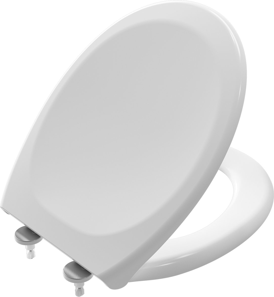 CECIPA MAX WC Bril O-Vorm - Universele Toiletbril - PP Kunststof - Softclose - 250 kg Draagvermogen - Snelle Montage - Wit