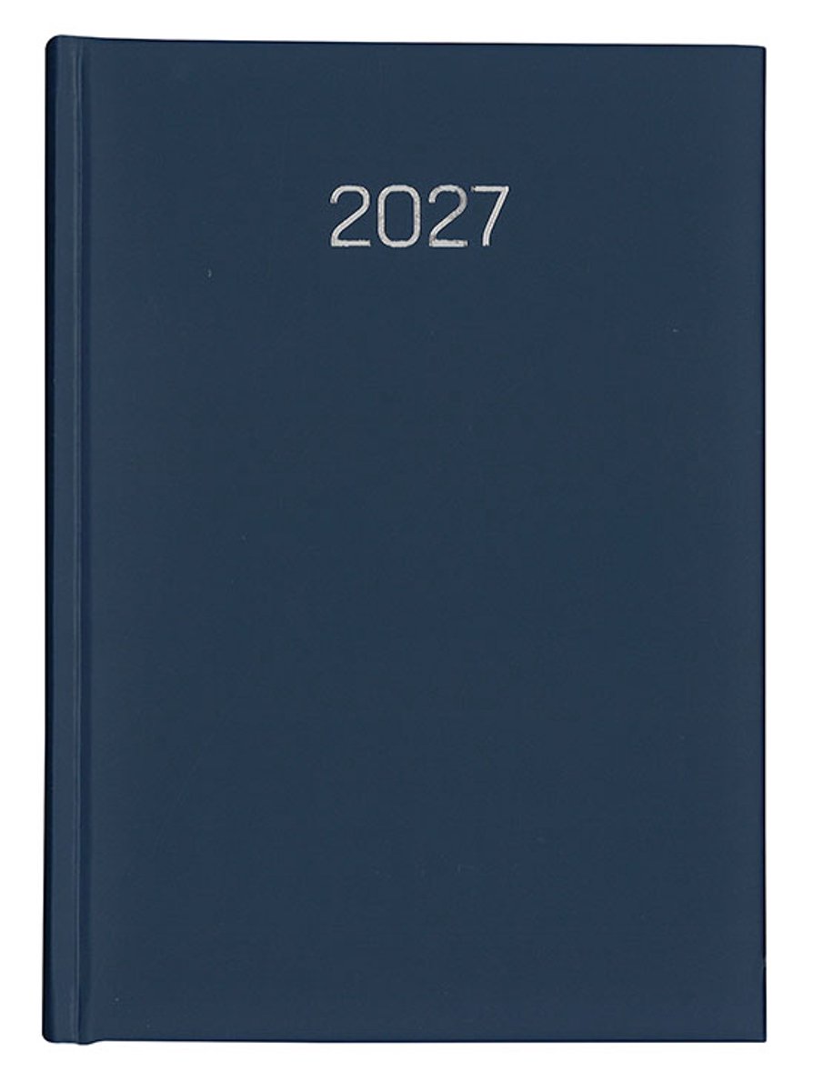MGPcards - Bureau Week-agenda 2027 - H72 - formaat A5 - week - 7 dagen 2 pagina's - Nederlandstalig - Made in Italy - Gewatteerde omslag - 14.8 x 21 cm - Mat Donkerblauw