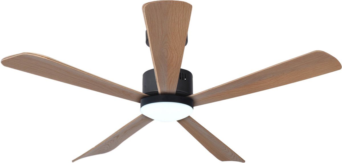 Evolar Plafondventilator met Verlichting - 132 cm - Stille Plafondlamp met Ventilator - Dimbaar Warm Wit Licht (LED) - Hout - EVO-CF52BWD
