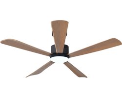 Evolar Plafondventilator met Verlichting - 132 cm - Stille Plafondlamp met Ventilator - Dimbaar Warm Wit Licht (LED) - Hout - EVO-CF52BWD