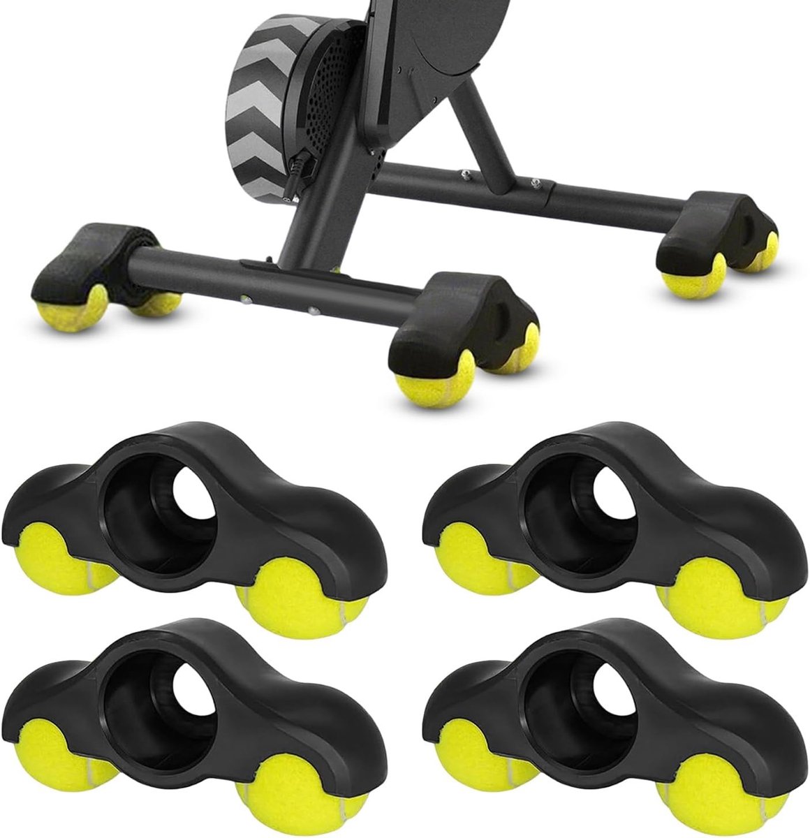 4-delige Rocker Plate met 8 Tennisballen voor Fietstrainers | Verbeter je Indoor Fietsbeleving, Natuurlijke Rijervaring, Eenvoudige Montage