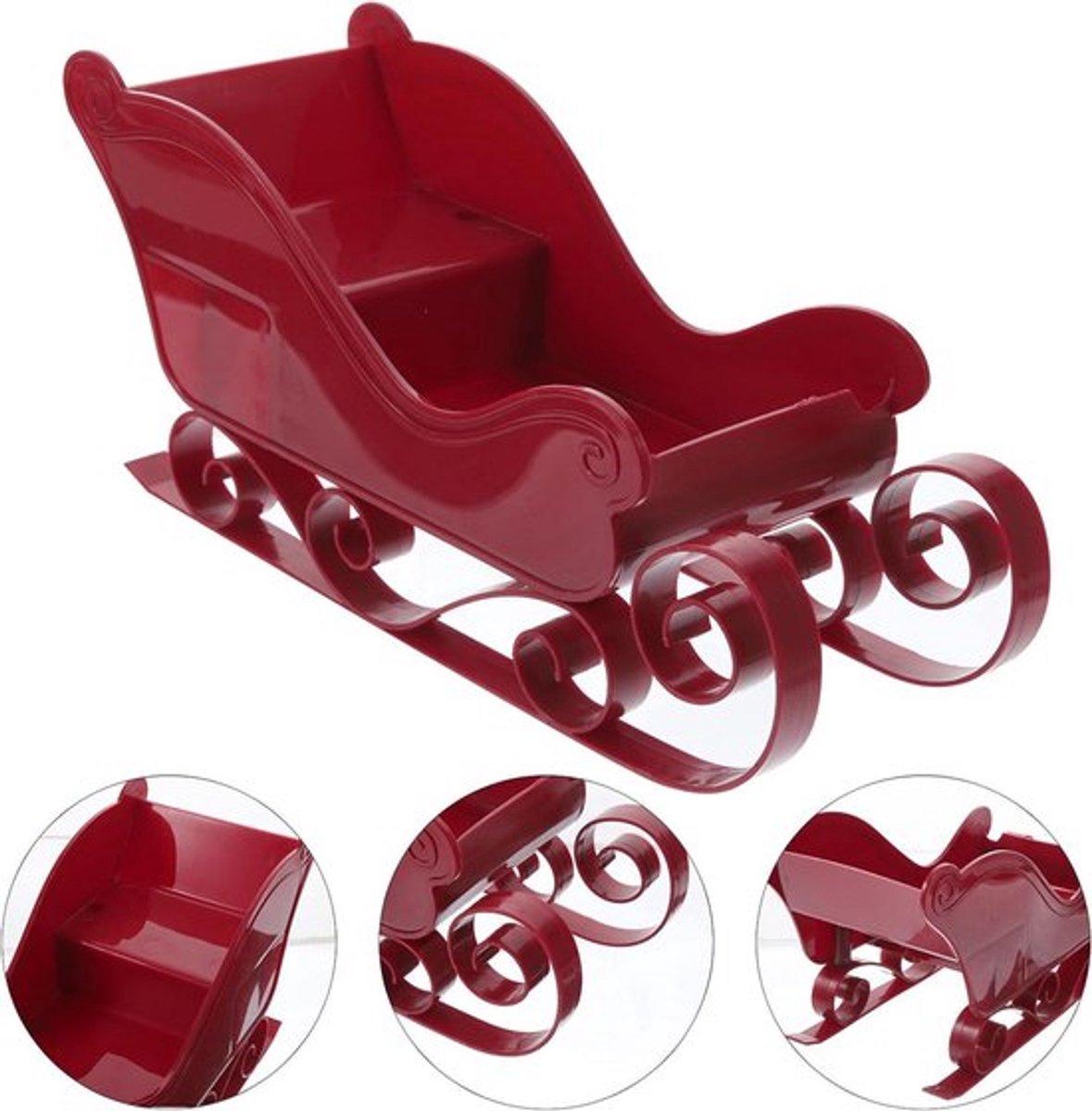 Kerstman Slee Ornament Miniatuur Slee Model voor Kerst Thema Decor Vakantie Foto Prop - Mini Kerst Slee