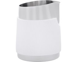 Melkkan zonder handvat met scherpe tuit - RVS melkopschuimer voor espresso - 600 ml - Ideaal voor latte art en cappuccino - Antiaanbaklaag in het wit