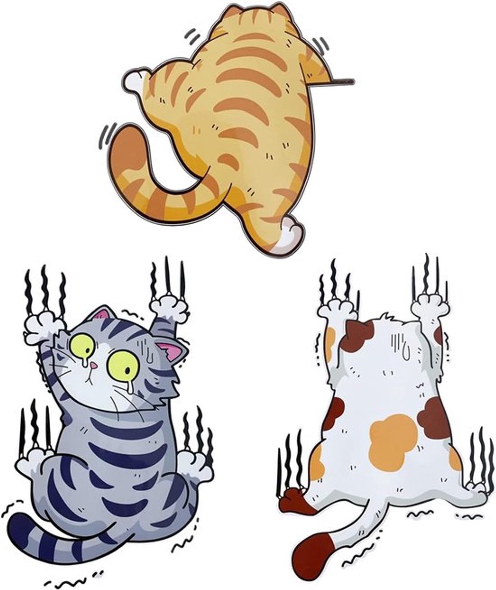 Cartoon Kat Auto Stickers - Grappige Vinyl Stickers voor Auto - Bumper- en Raamstickers voor Koffer Motorfiets