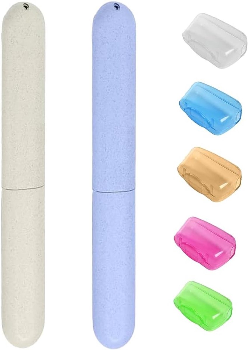 Reisvriendelijke Tandenborstelbescherming, 2 Stuks Tandenborstelhoes en 5 Stuks Tandenborstelkop Beschermers, Ideaal voor Op Reis en Buitenactiviteiten
