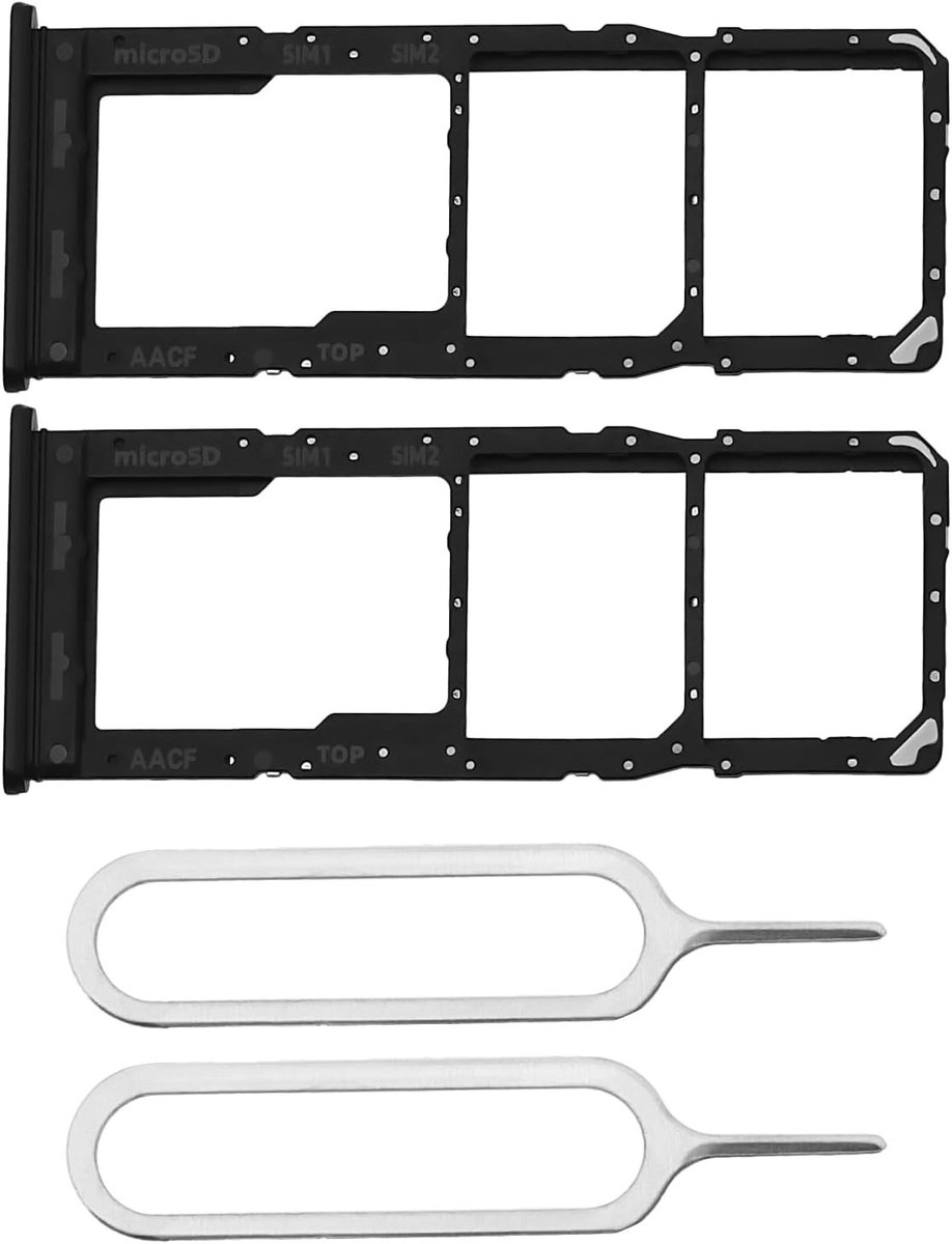 2 Stuks Dual SIM Kaart Slot Tray Houder met Micro SD Kaart Houder en SIM Pin voor Samsung Galaxy A13 5G, Zwart - Geschikt voor Dual SIM en Micro SD Gebruik