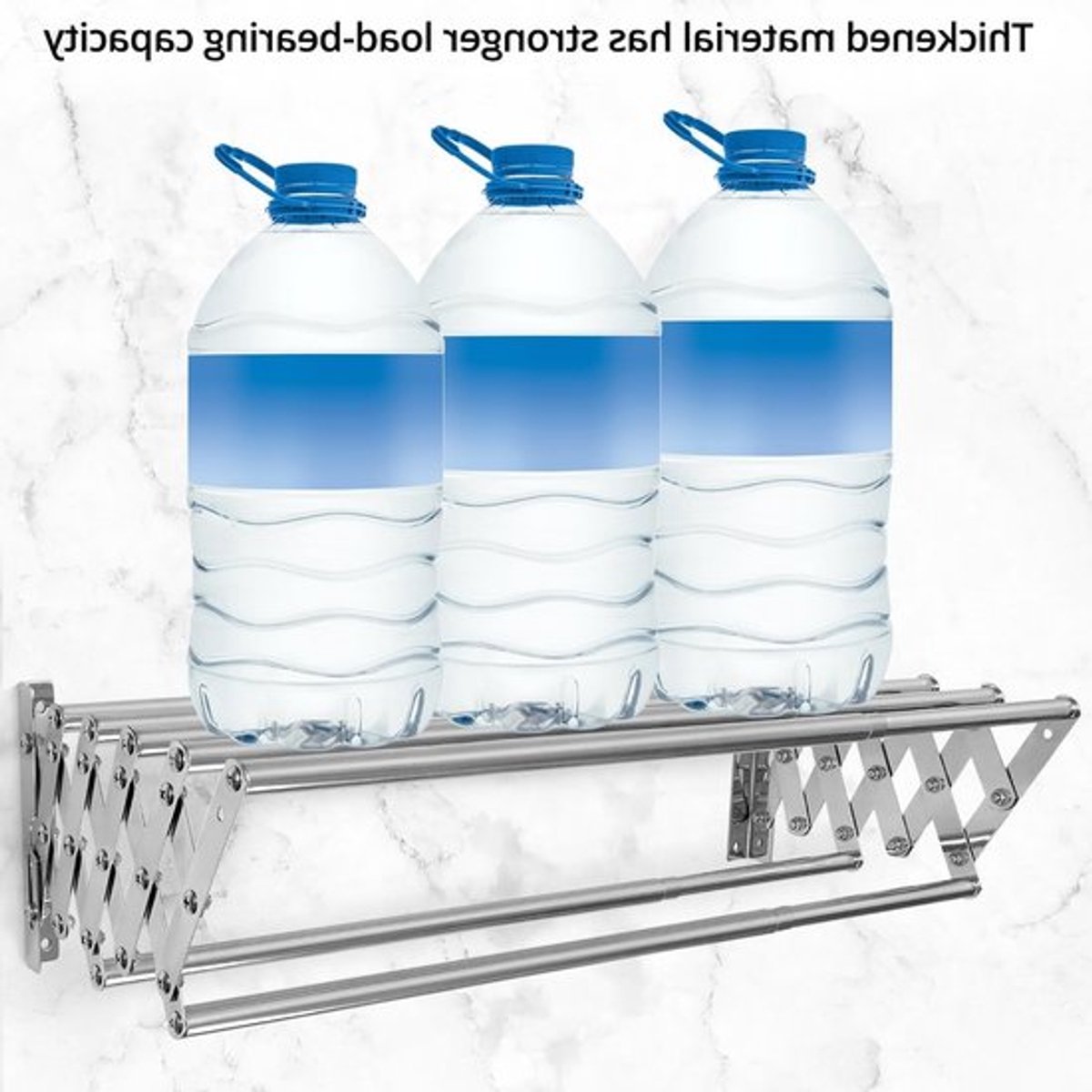 Vouwbare Wandgemonteerde Droogrek voor Kleding, Uittrekbaar met 7 Stangen, Ideaal voor Balkon, Wasruimte en Badkamer