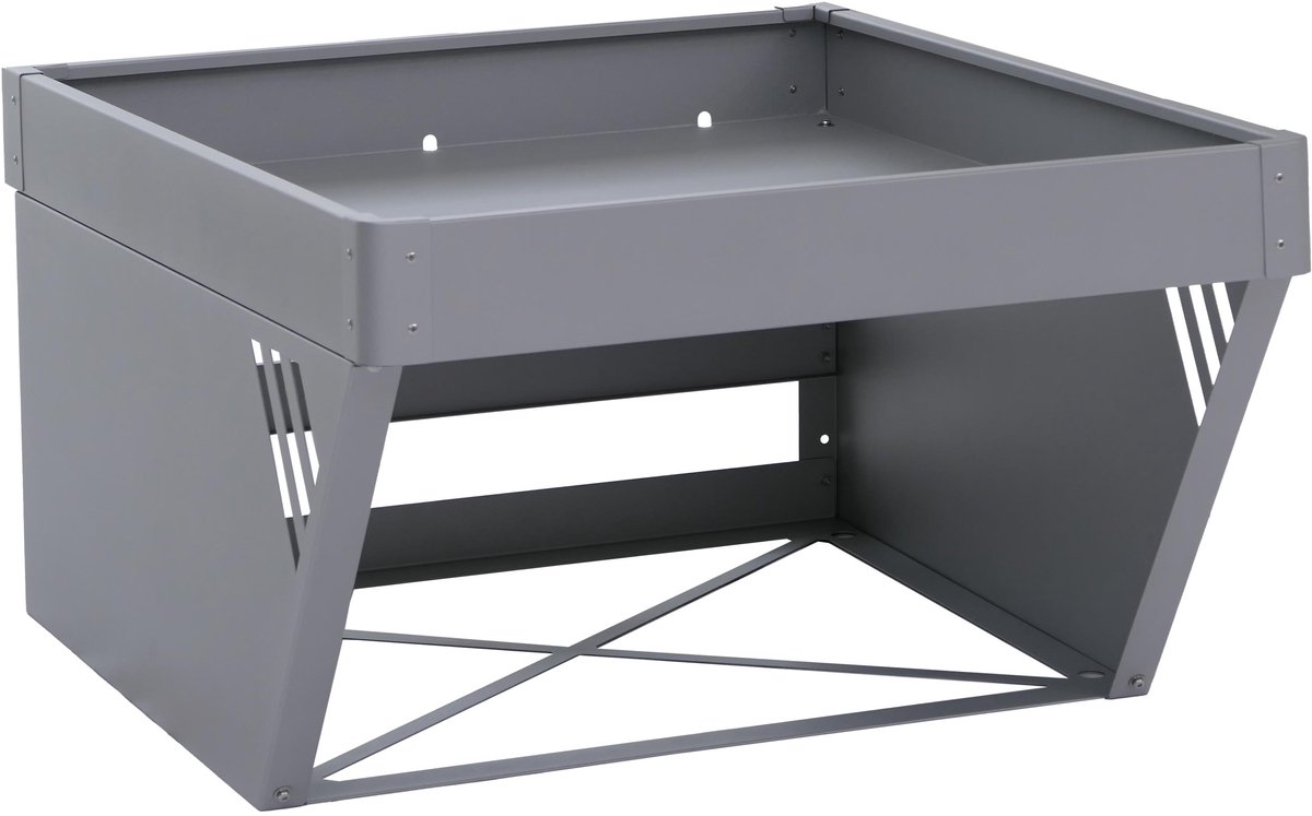 Garage voor robotmaaiers met plantenbak MCW-P41, metalen overkapping voor grasmaaiers 40x60x70 cm ~ grijs