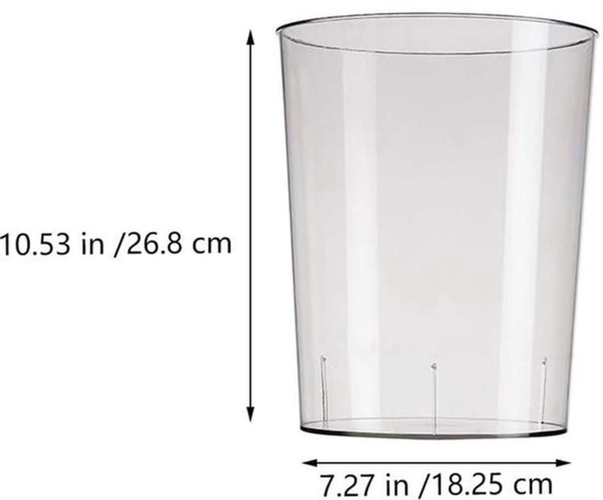 Doorzichtige ronde opbergcontainer voor badkamer en slaapkamer - Grote moderne vuilnisemmer voor thuiskantoor en slaapzaal - Transparant design met veel ruimte.