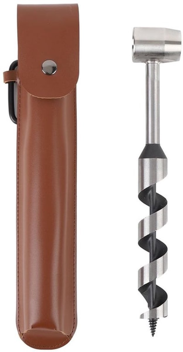 Handboor Hoog Koolstofstaal - Hand Auger - Boor/Gatmaker - Robuuste Constructie - Duurzaam - Opbergtas