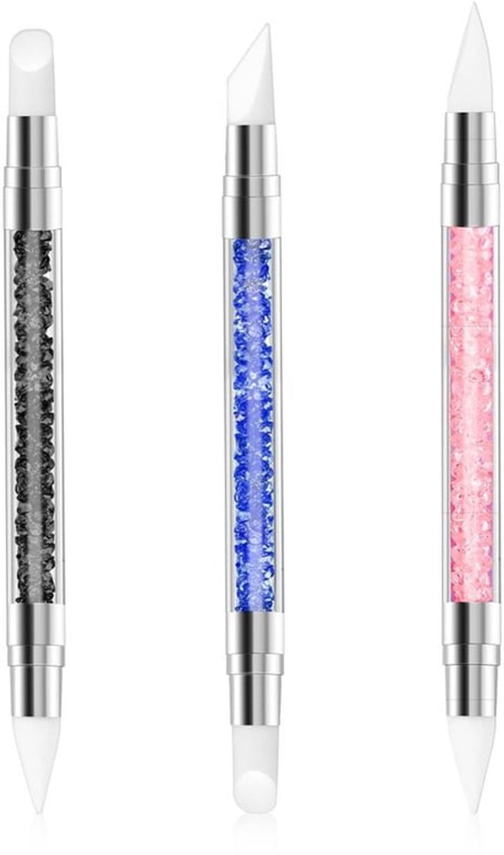 Nagelkunstpen - 3D-effect - Siliconenkop - Acrylhandvat - Duurzaam - Ergonomisch Ontwerp - Nagelgereedschap