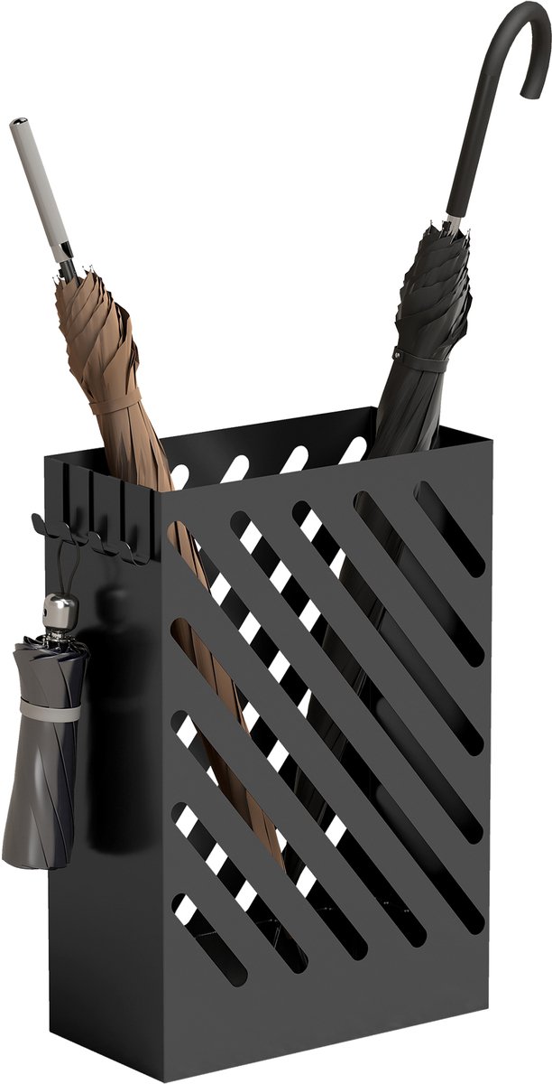 Homcom Umbrella Rack-Stahl-28L x 14B x 41H cm-Schwarz Zwart