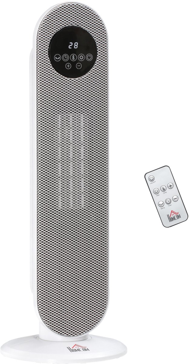 HOMCOM Standing Heater-Kunststoff-21L x 21B x 63,5H cm-Weiß