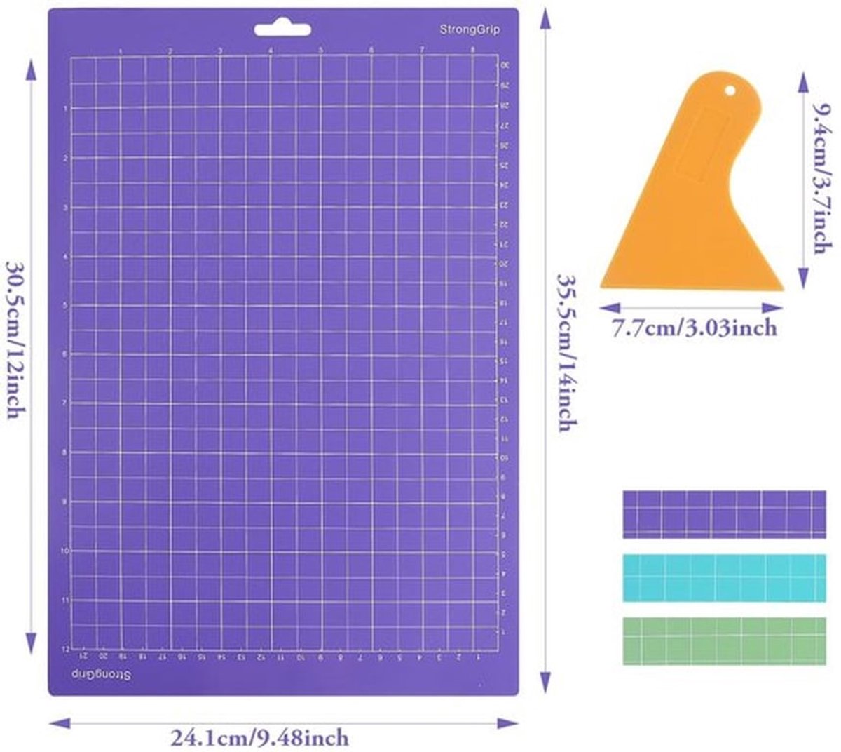 Snijmat 3 Stuks - Vervangende Lichtgrip Snijmat - 35,4 x 25,1 cm - PVC - Flexibel en Duurzaam - Geschikt voor Cricut Joy - Snijmatten