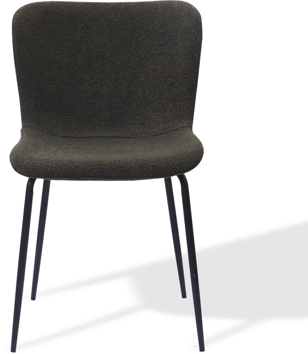 Clruro Eetkamerstoel Set van 2 - Hoge Ronde Rug - Ergonomisch - Stof/Metaal - Wit/Beige/Smaragdgroen