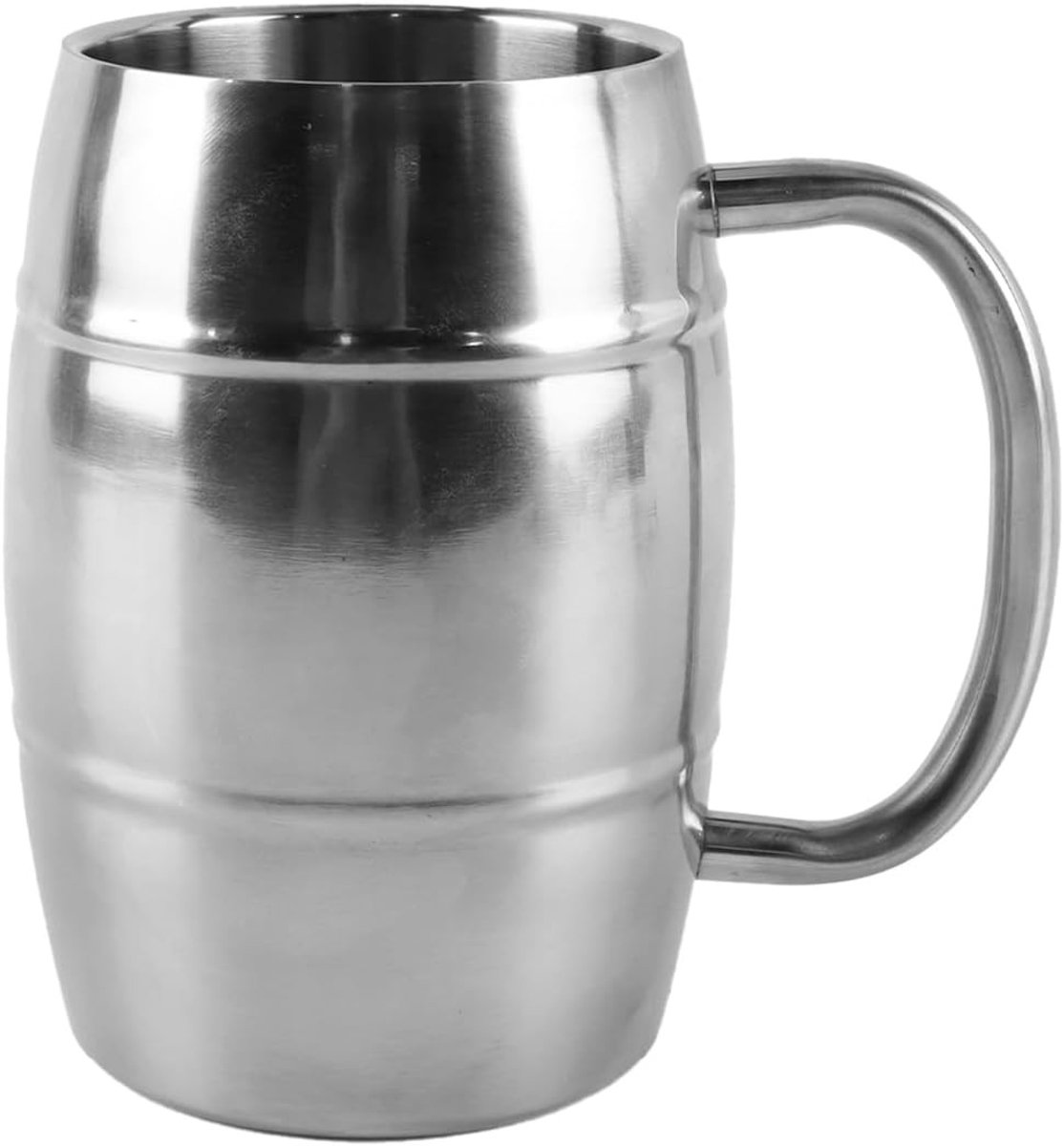 Premium Roestvrijstalen Bierpul - Zilver - 470 ml - Dubbele Wand met Luchtdicht Deksel - Voor Koffie en Bier