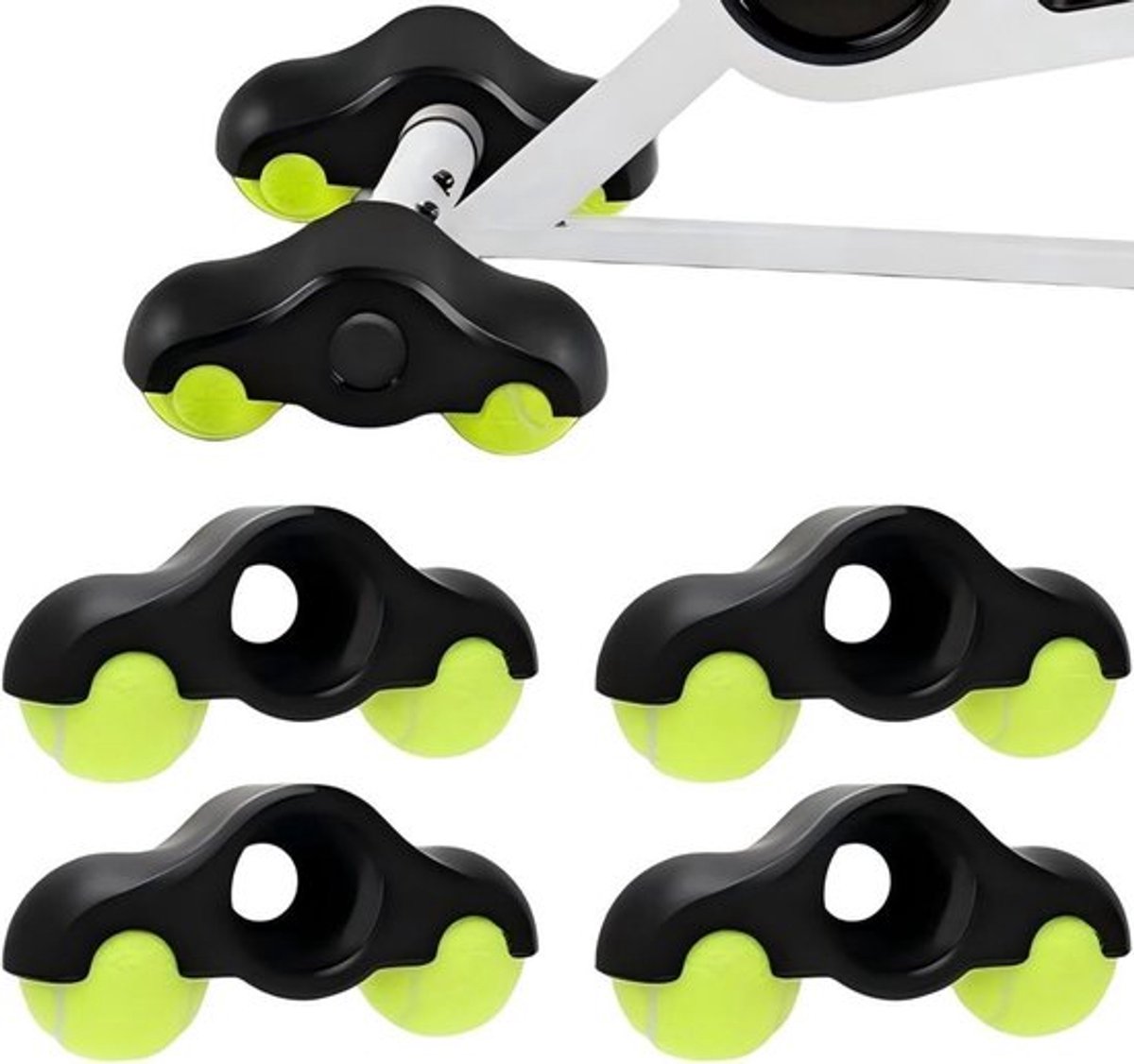 Rocker Plate Voeten met Tennisballen voor Stabiel Indoor Fietsen, Geluidsreductie en Comfort, Geschikt voor Zwift en Fietstraining Accessoires