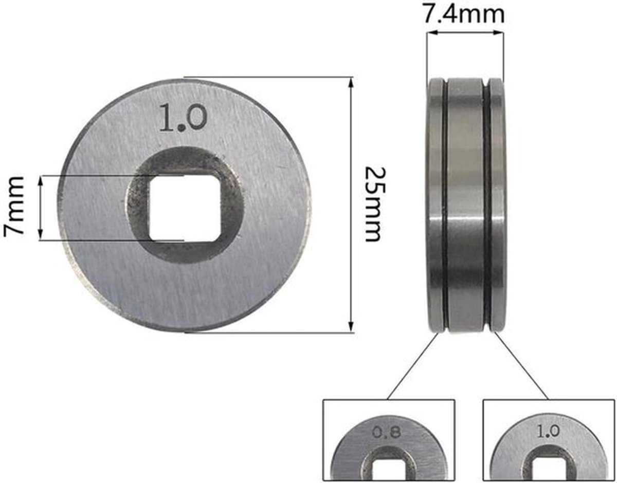 Draadvoeding 2 Stuks - Aandrijfrollen - MIG/MAG Lassen - Vervangend Invoerwiel - 25mm Diameter - Duurzaam en Stevig