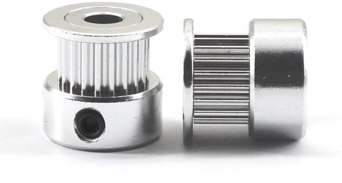 Timing Riem Katrol 20 Tanden - Aluminium - Pack van 6 - M3 Sleutel - Hoge Precisie - Geschikt voor 3D Printer