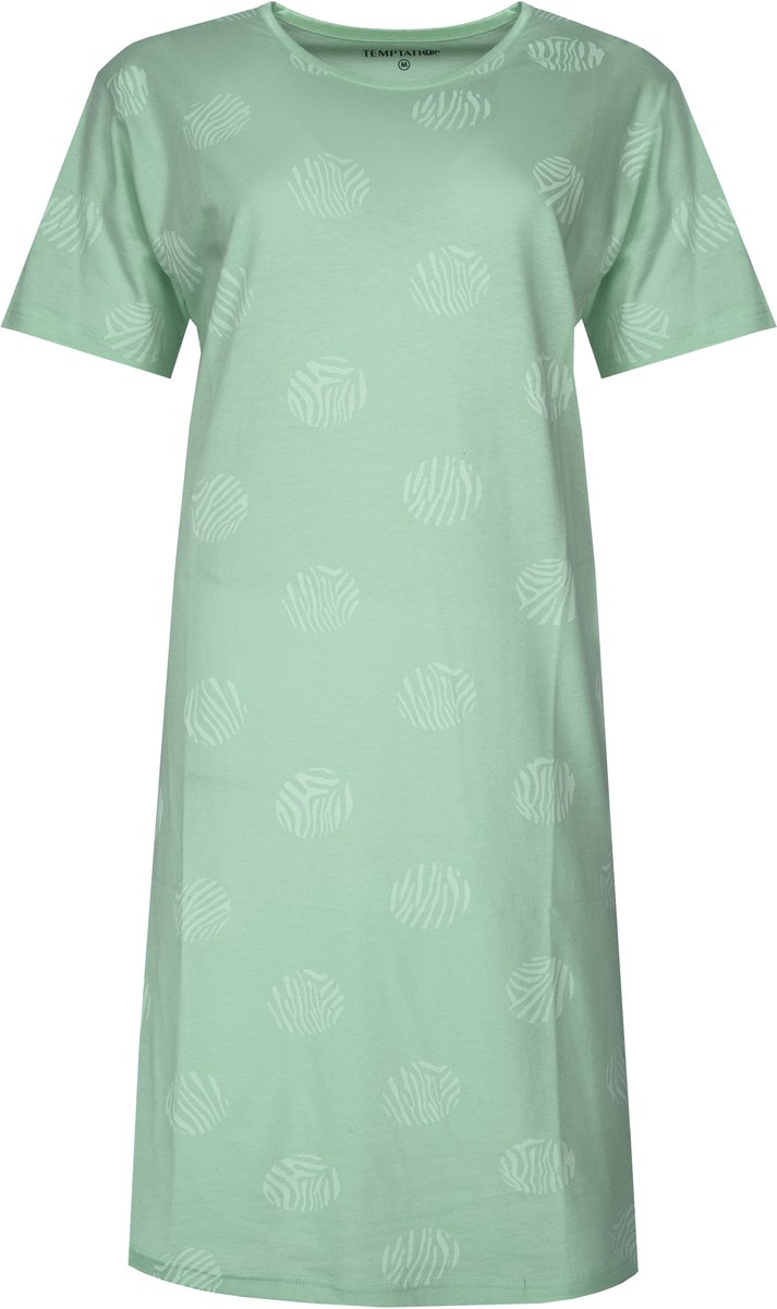 Temptation Dames Big Shirt - korte Mowen - Groen - Maat L