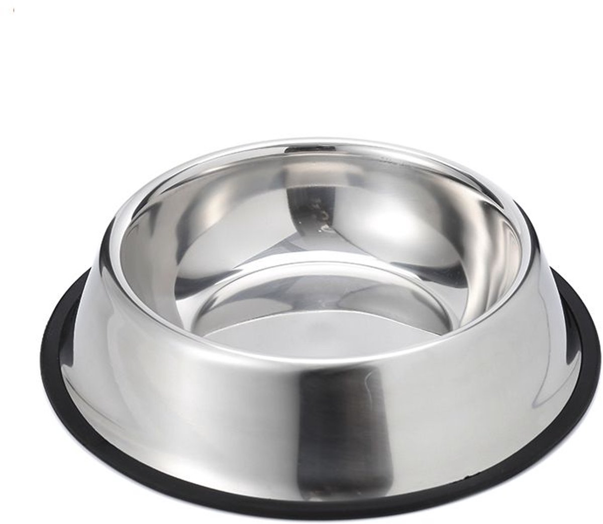 RVS voerbak met rubberen rand 1000 ml, L