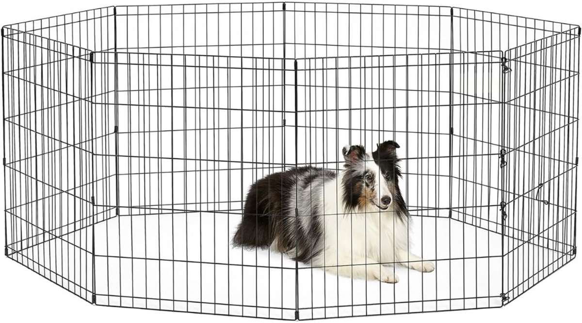 LNMsolutions® Puppyren - Puppyren Binnen - Opvouwbaar - Zwart - 157cm x 157cm x 76cm