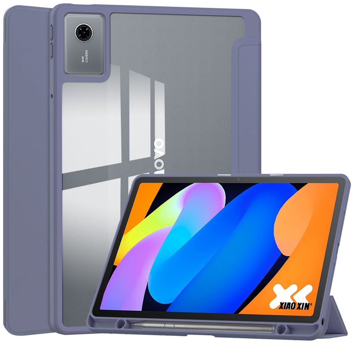 Coverup Tablethoes geschikt voor Lenovo Idea Tab 11 Hoesje - Tri-Fold Folio Case met Wake/Sleep en Stylus-houder - Paars