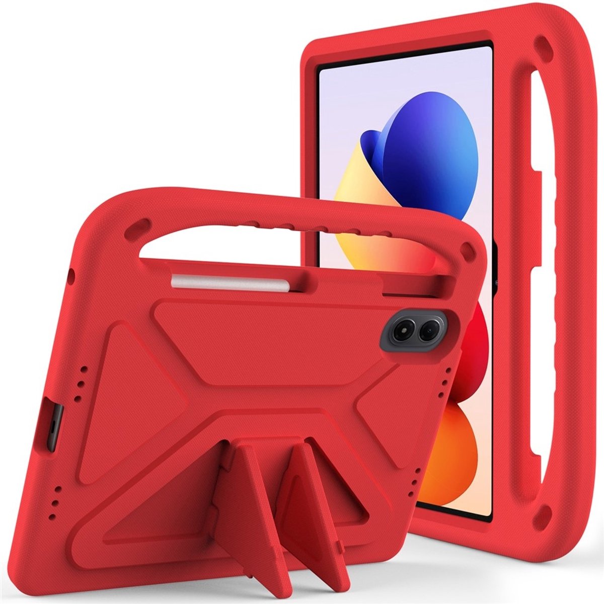 Coverup Tablethoes geschikt voor Xiaomi Redmi Pad 2 Pro Hoesje - ShockProof Kids Case - Rood