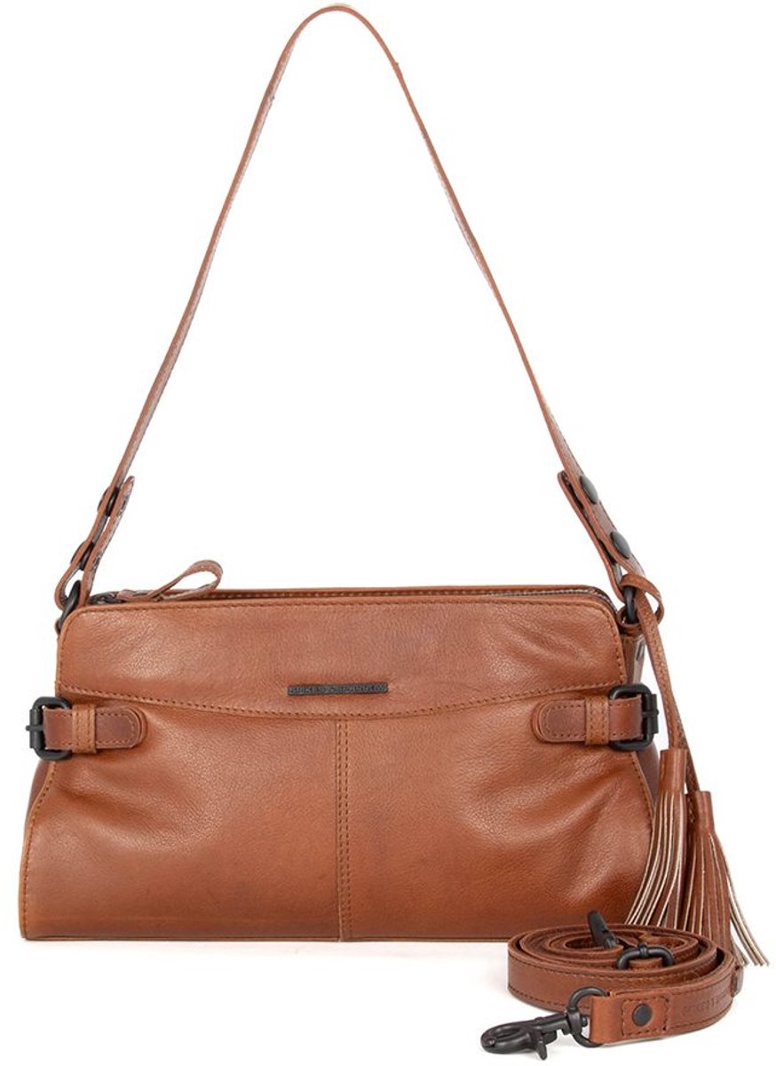 Leren Schoudertas - Madelon - Brandy Cognac