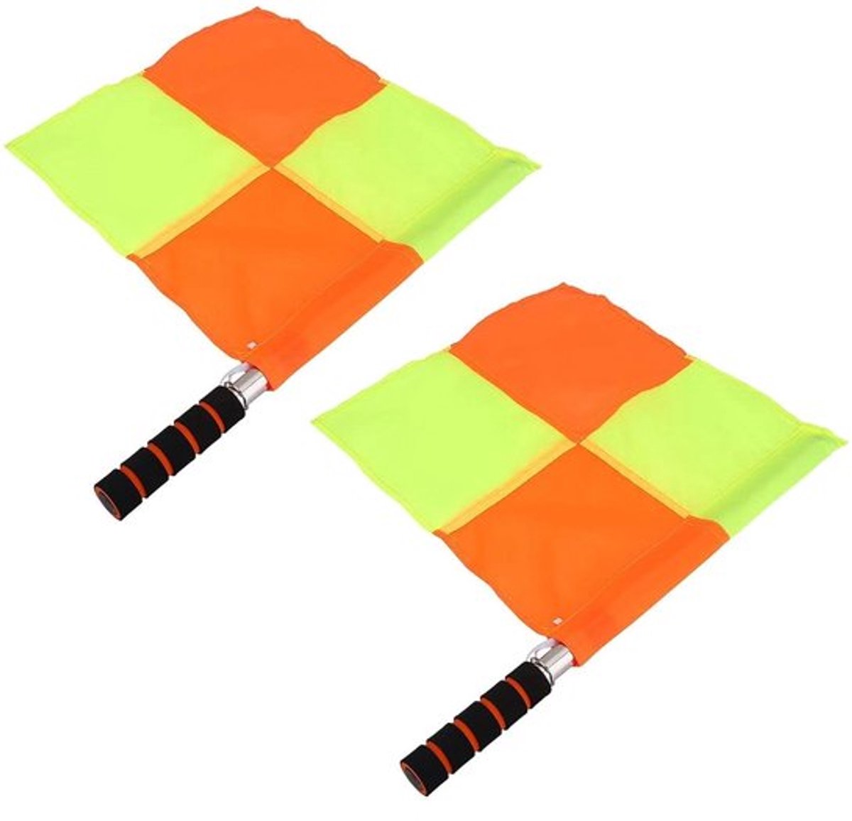 - Grensrechter Vlaggen - Scheidsrechter - Handvat - Sport Wedstrijd - Voetbal - Hockey Training - Opbergtas - Geschikt voor - 2 stks - Kleur of model - Vlag met Spons - Grensrechter Vlag