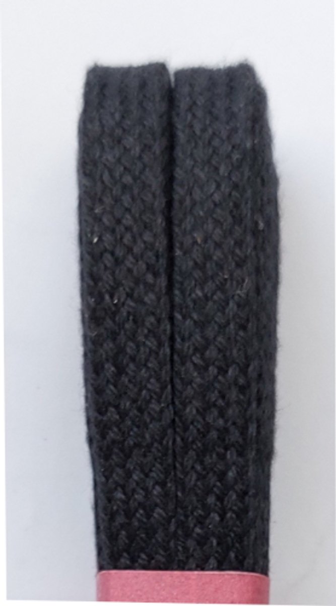 Strickers Veter - Zwart - Plat - Lengte 180 cm - Breedte 8 mm - Schoenveter