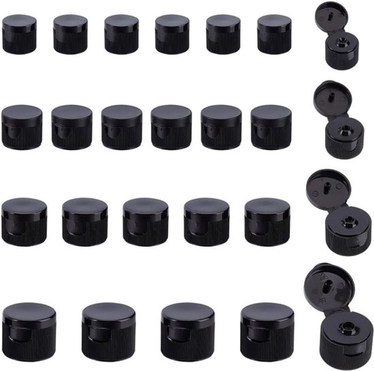 Flessen Doseerdop - Maten en Kleuren - Vervanging Caps - Herbruikbare Stopper Plug - Hydraterende Shampoo - Squeeze Flessen - Morsbestendige Caps - Geschikt voor Vele Soorten Flessen met Flip Top Design - 32 Stuks