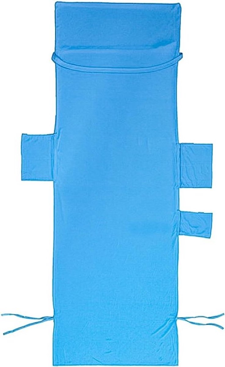 - Strandstoelhoes Handdoek - Ligstoel Handdoek - Met Zak - Blauw - Zomervakantie Accessoires - Voor Ligstoel - Strandlaken - Zwembad - Snel Drogende Reishanddoek (210x75cm)