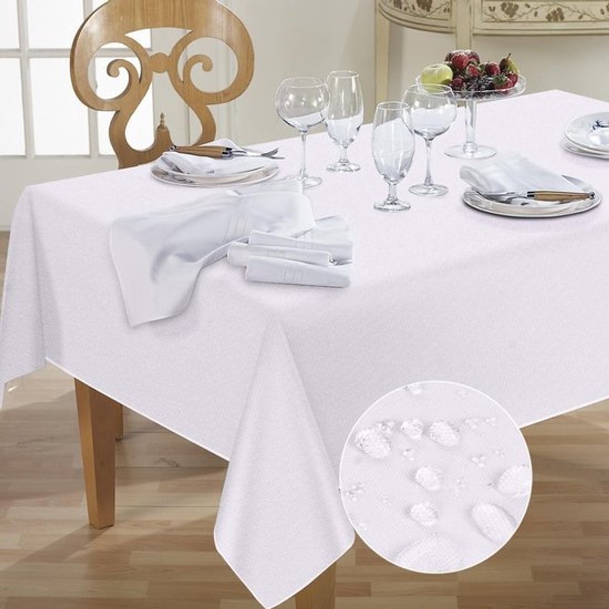 Rechthoekig Tafelkleed 140 x 100 cm, Wasbaar en Waterdicht Polyester Tafelbedekking voor Eetkamertafel en Keuken, Duurzaam en Onderhoudsvriendelijk