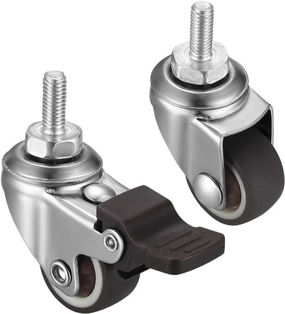 Wielen voor meubels - Zwenkwieltjes - 50mm - Stil en antislip - M10 - Sleutel en moer - Binnen- en buitenmeubelen - 4-pack.