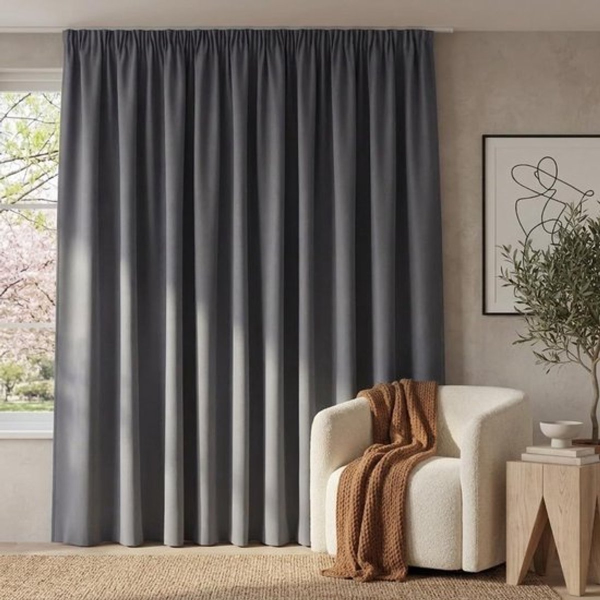 Verduisteringsgordijnen Warmte-isolerend - Gordijnen voor Woonkamer/Slaapkamer - Modern Design - 300B x 245H cm - 1 Paneel - Hand/ machinewasbaar