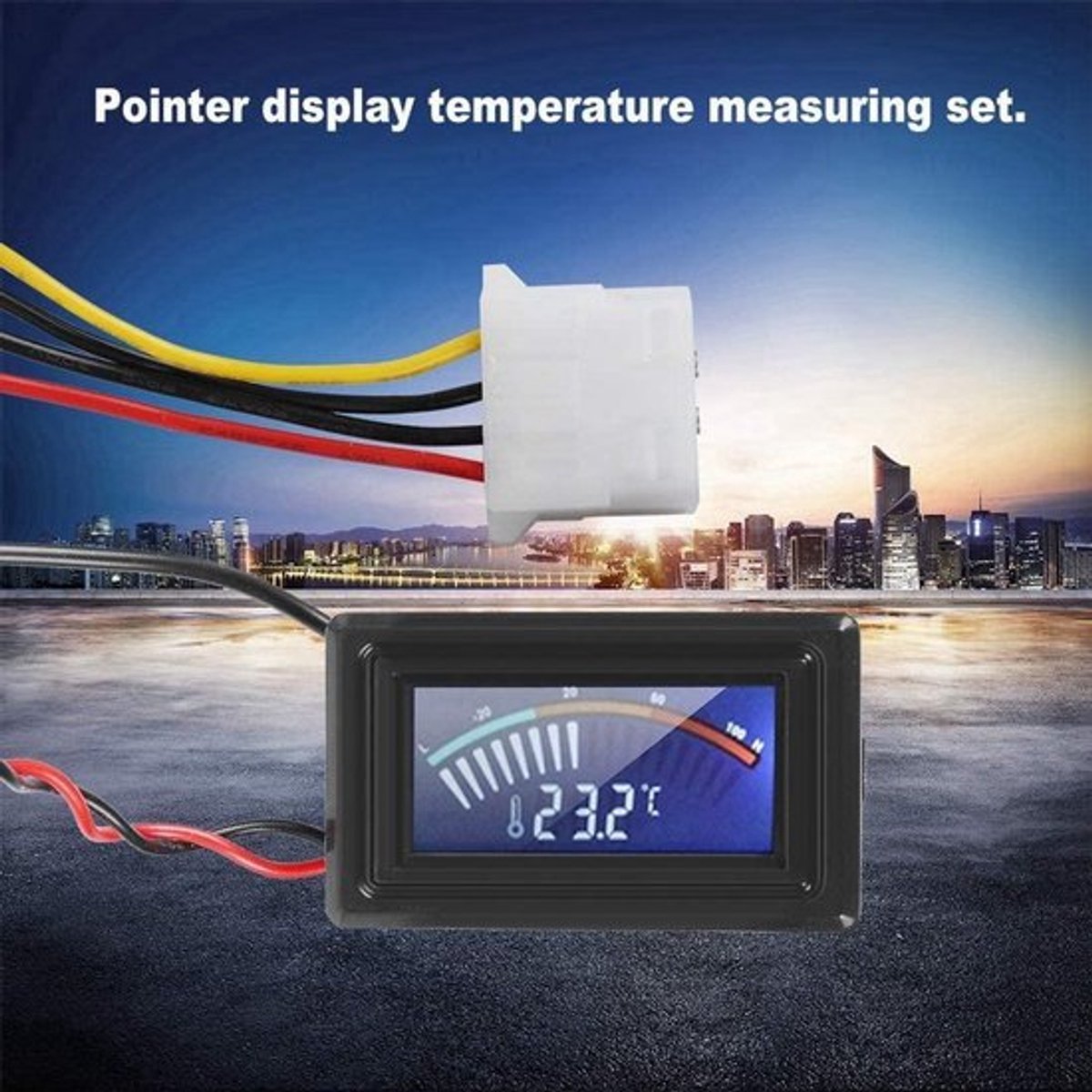 Digitale - Display - Thermometer - Waterbestendig - Probe - PC - G1/4 - Draad - Waterkoelsysteem - Temperatuurmeter - Computer - Laptop - Geschikt voor - Blauw - Model Pointer