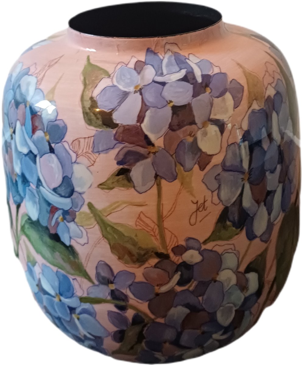 Floran - Vaas Bol Naxos D10/23 H25 - Metaal & Epoxy - Exclusieve woonitems voor binnen - Unieke print - Designed by Jet