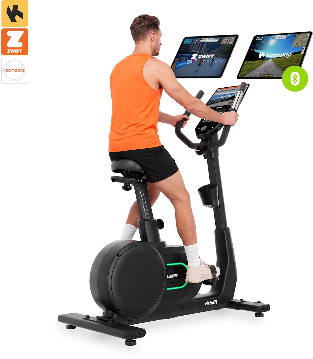 VirtuFit LEB300i Hometrainer - Lage Instap - 48 Weerstandsniveaus - 43 Programma's - 7 kg Vliegwiel - 150 kg - Bluetooth - Kinomap, Zwift & iConsole+