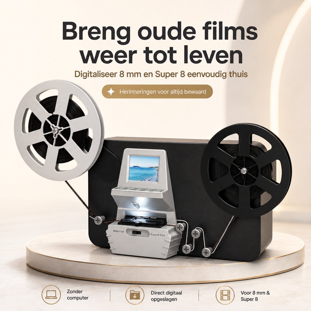 Super 8 Filmscanner- 5MP Sensor - 2,4 Inch Display - Zonder Computer