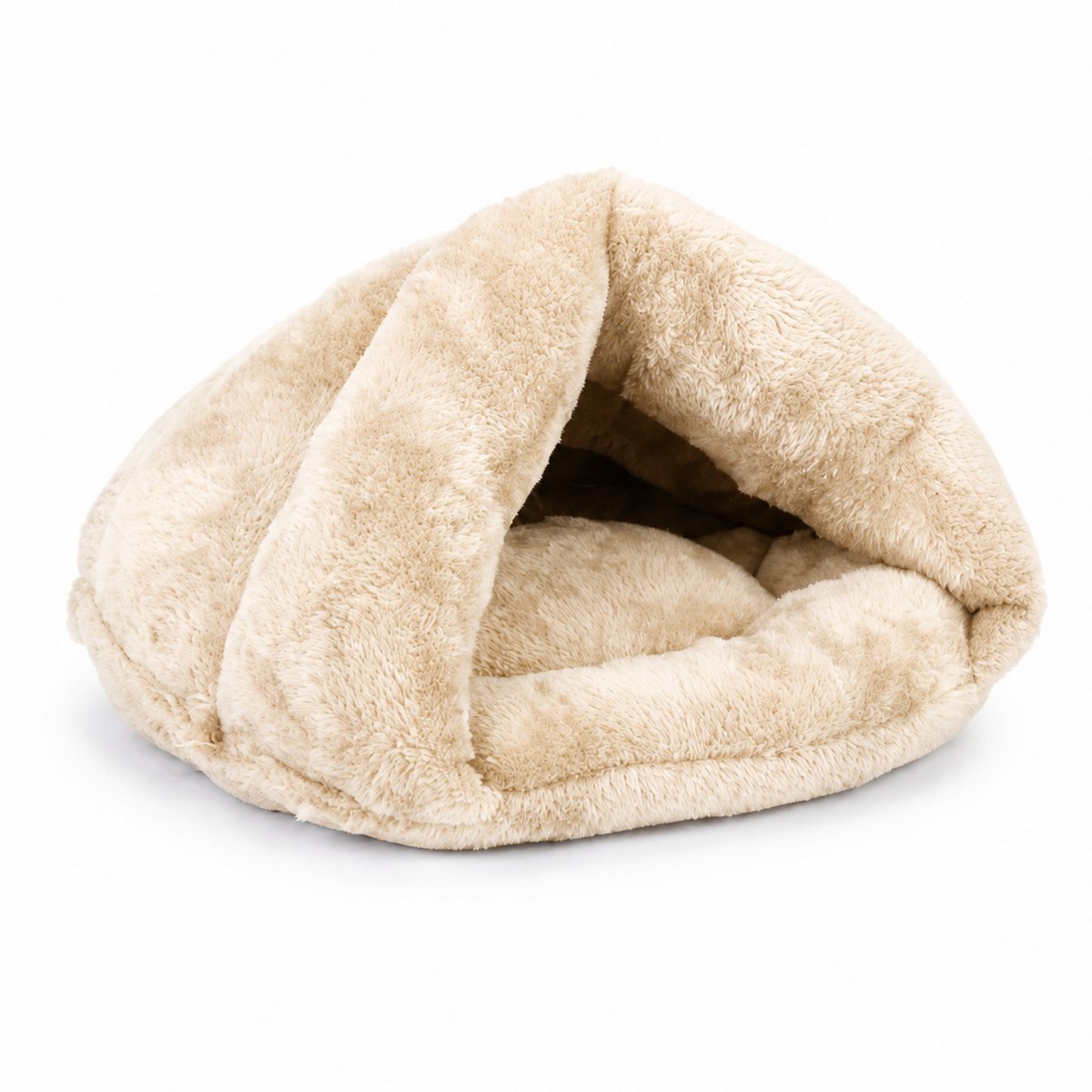 BOECK Kattenmand Beige – Zachte Katteniglo – Kleine Hondenmand – 34 x 42 x 24 cm