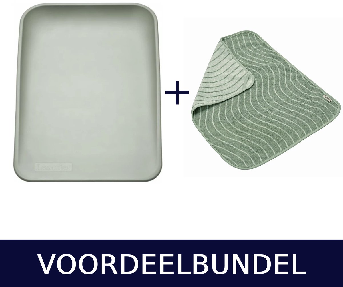 Leander Matty aankleedkussen Sage Green + Leander topper voor Matty sage green