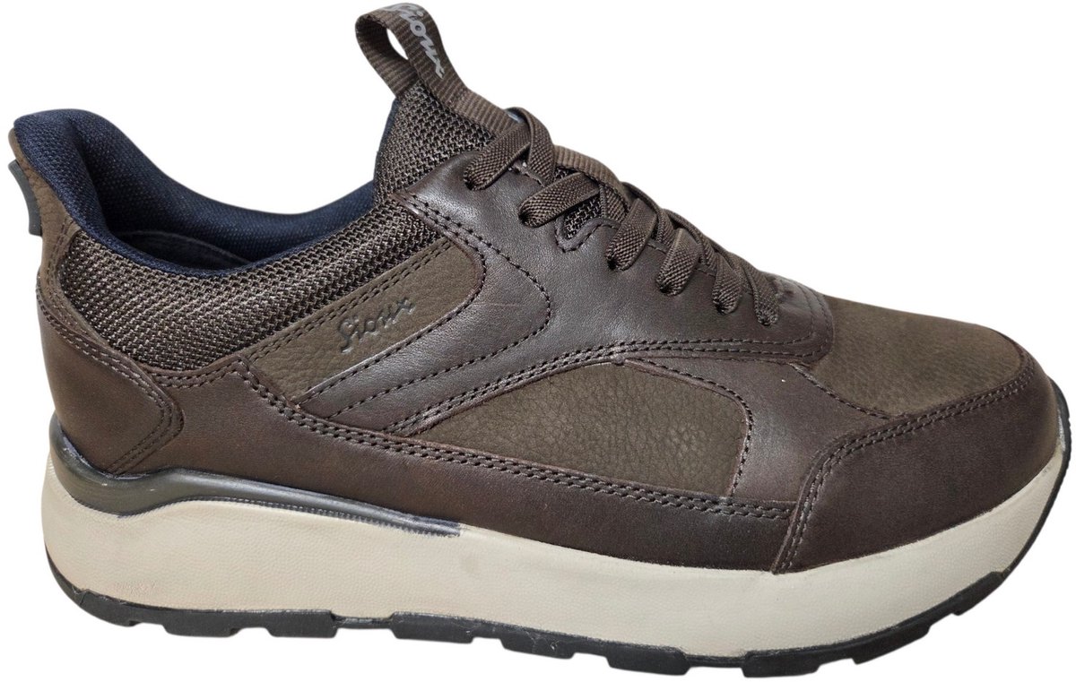 Sioux 13042 701 H Sneakers Bruin Leer en Heren Slip-In Breedtemaat H - Bruin - 43