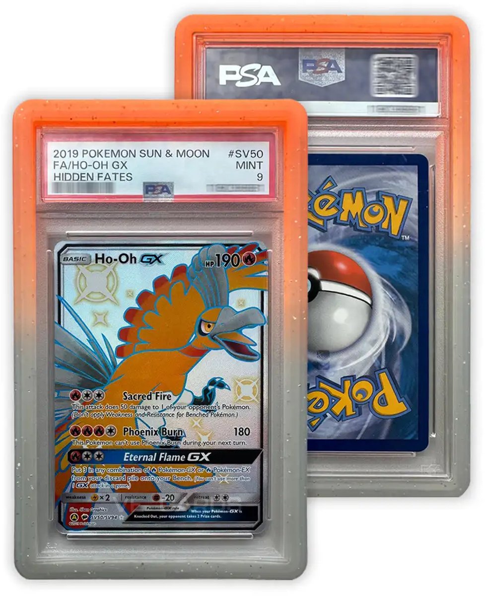 PSA Slab Guard - Siliconen Bumper voor PSA Graded Cards - Oranje/Grijs Gradient