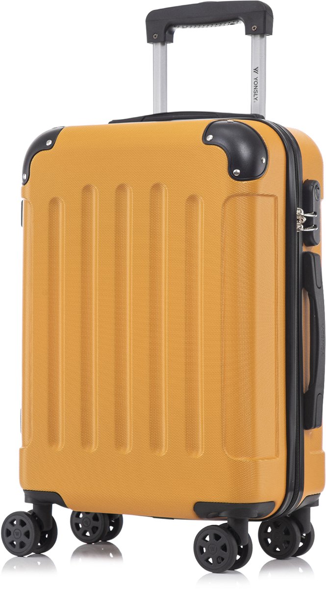 YONSLY Handbagage Koffer - 55cm - 40 L - Cijferslot- 360° Draaibare Wielen - Oranje