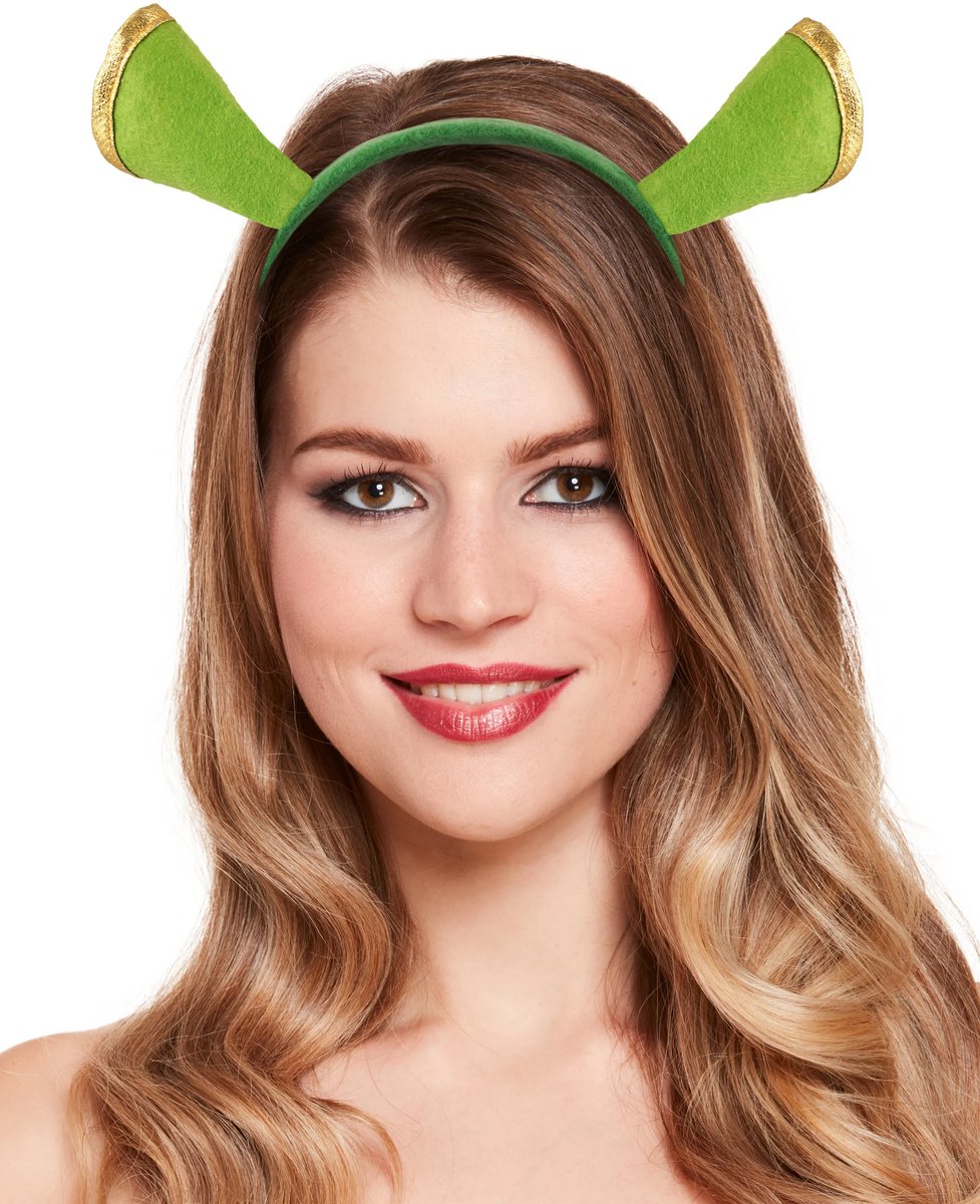 Diadeem Oger oren Shrek groen met gouden rand