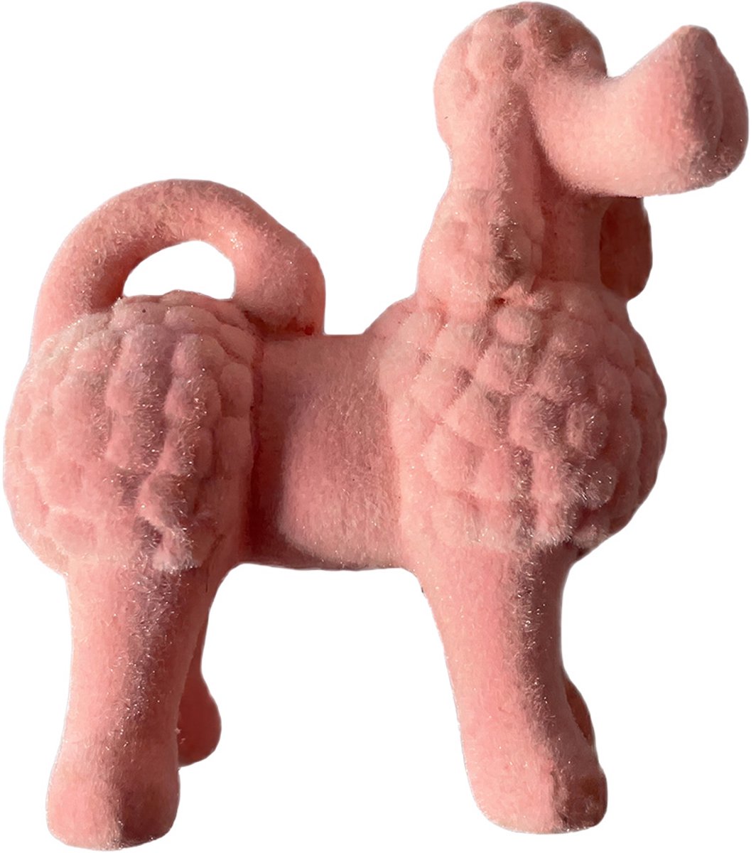 Clayre & Eef Decoratie Beeld Hond Roze Kunststof