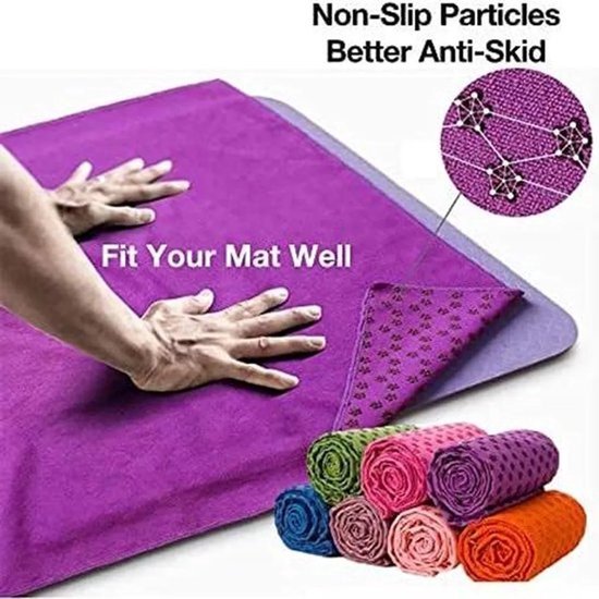 Antislip yogahanddoek - microvezel yogahanddoek, sneldrogend - antislip yogahanddoek, voorvoor yogamatten en hot yoga. van Merkloos — afbeelding 2