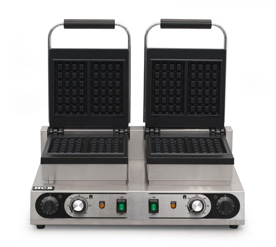 HCB® - Professioneel horeca Wafelijzer voor 4 Luikse wafels - Wafelmaker van RVS / INOX - 38x63x27 cm (DxBxH) - 20 kg - 9921 van HCB — afbeelding 3